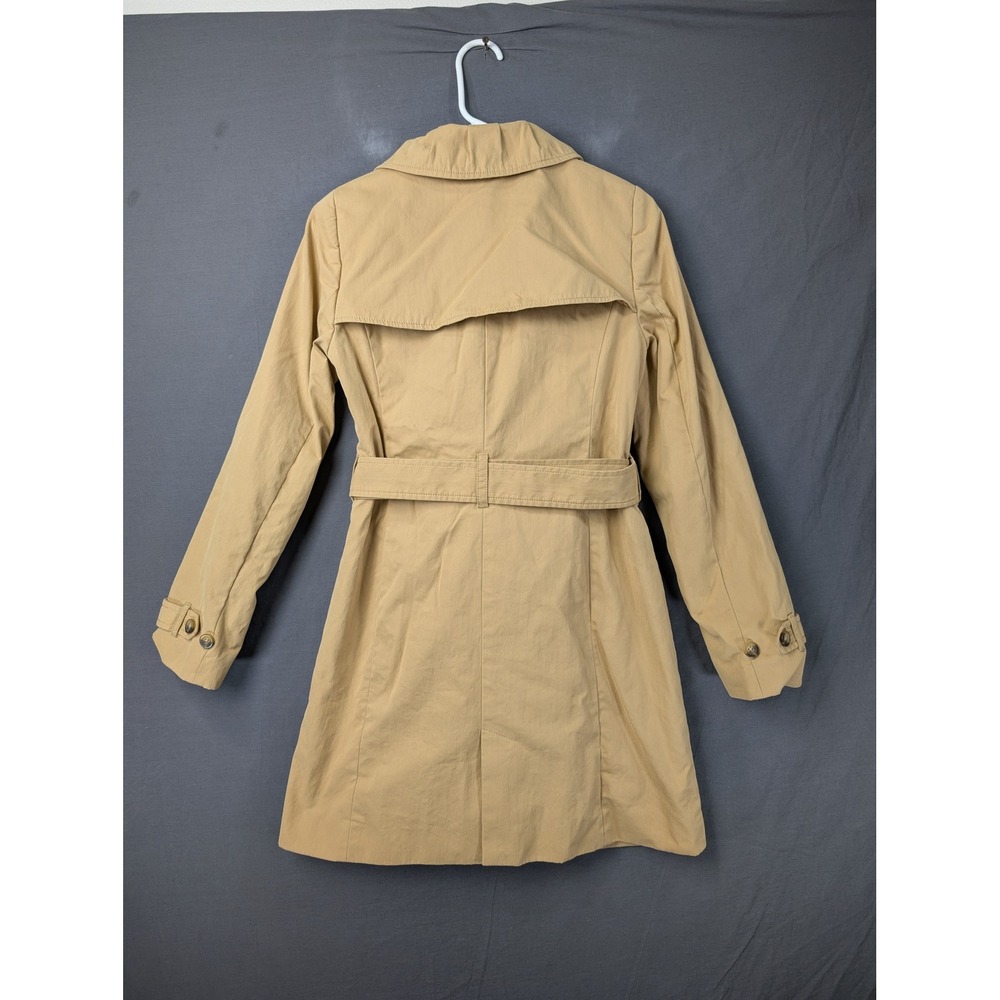 J Crew Women Tan Double Breasted Belted Trench Coat Jacket Size 4 - Picture 2 of 7